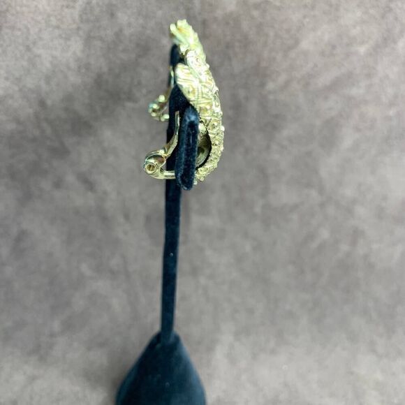 Beautiful Monet Clip Earrings w/ faux Gold wash - Picture 3 of 5